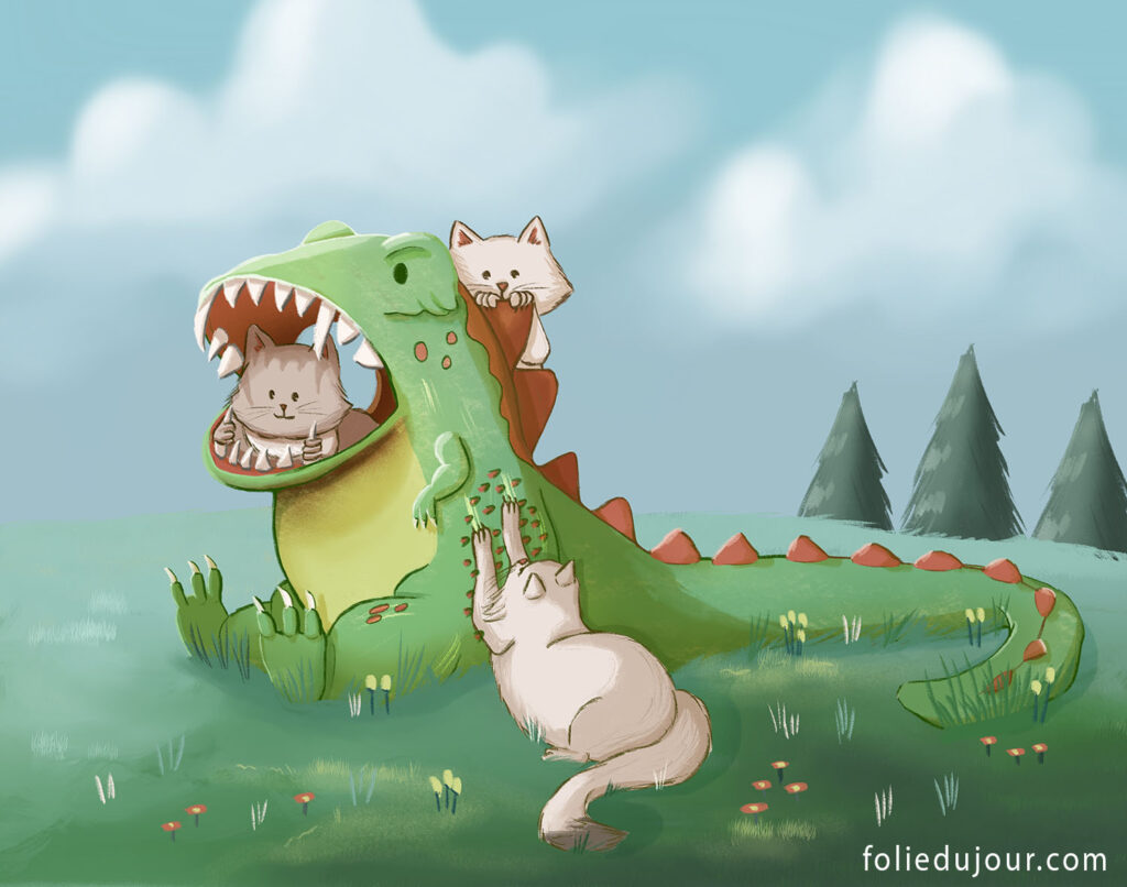 chats dinosaures